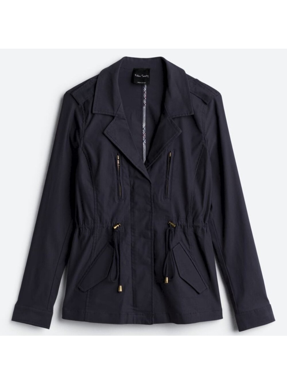 Women's Navy Drawstring Utility Jacket